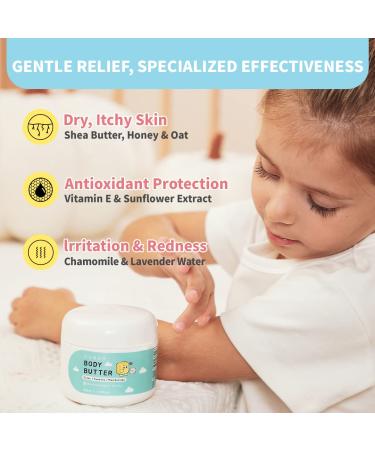 Cubed Eczema Body Butter for Kids with Honey and Oatmeal - Soothing Anti-Itch Cream for Dry, Irritated Skin - Helps Reduce Dark Spots - Healing Ointment for Eczema, Dermatitis, Psoriasis & Rosacea - Buy Online on GoSupps.com