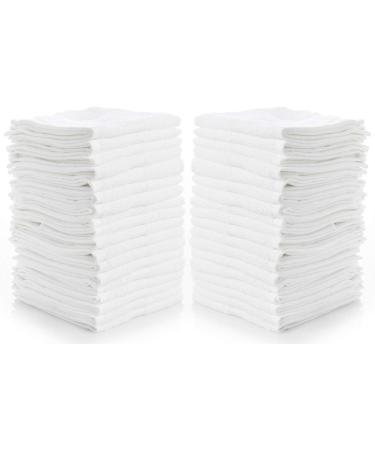Simpli-Magic White Cotton Washcloths 40 Pack - 12x12 Size | 79155 - Buy Online on GoSupps.com