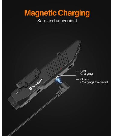 Toughsoul Tactical Flashlight Green Laser Combo | 1450 Lumen, Rechargeable, Picatinny Rail & MLOK Mounted | Rifle Light - Buy Online on GoSupps.com