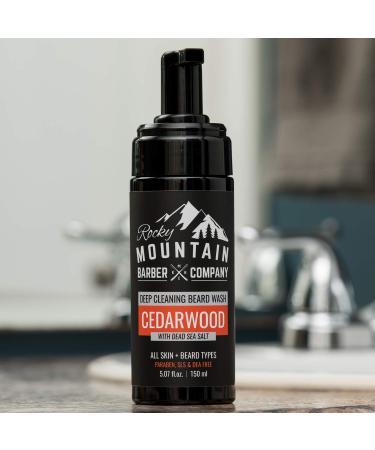Foaming Cedarwood Beard Wash - Cedarwood Oil Vitamin B5 Dead Sea Salt - 5 oz | Rocky Mountain Barber Co | International Shipping - Buy Online on GoSupps.com
