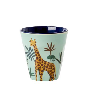 Small Melamine Children's Cup - Blue - Jungle Animals Print