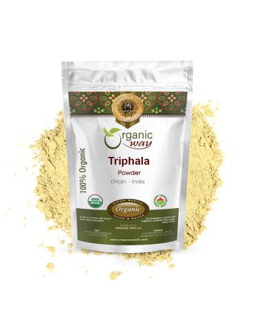 Organic Way Triphala Herbal Powder - Amla Haritaki & Bibhitaki Formula | Kosher & USDA Certified | Vegan Non-GMO & Gluten Free | Tested for Heavy Metal and Purity | 100% Raw from India (1LBS / 16Oz) 16 Ounce (Pack of 1)