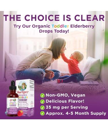 MaryRuth's Elderberry Syrup for Toddlers | USDA Organic Liquid Drops | Immune Support & Overall Health | Vegan, Non-GMO, Gluten Free | 128 Servings - Buy Online on GoSupps.com