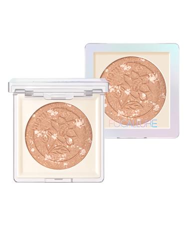 FOCALLURE Highlighter Powder Makeup Palette  Shimmer Glitter Highlight Contouring Palette  Natural Nude Shiny Contour Highlight Makeup  Smooth  Long Lasting  Illuminizing  Blends Easily  HG02 Rose