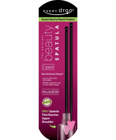 Every drop Beauty Spatula 8", only product with ADDITIONAL under bottle rim feature, 2 Spatulas (most trapped product under bottle's rim) 2 Pack - Buy Online on GoSupps.com