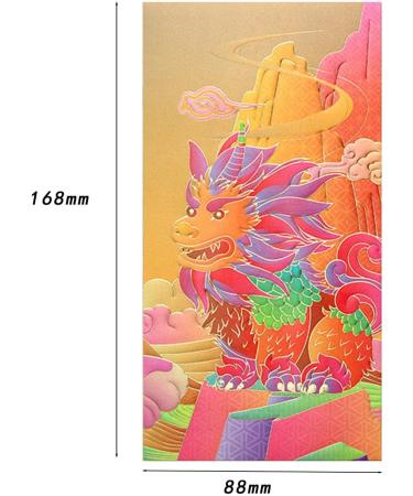 6Pcs Chinese Lunar Year Red Envelopes Hong Bao Gifts Traditional Lucky Money Envelopes for Birthday Festival Thanksgiving Golden Dragon - Buy Online on GoSupps.com