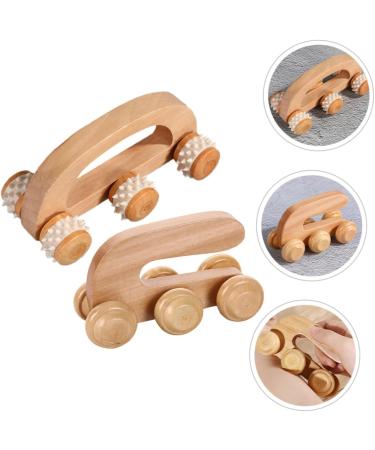 Tovinanna Wooden Roller Massage Gear - 2-Piece Back & Leg Massager Tool for Ultimate Relief - Buy Online on GoSupps.com