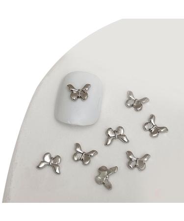 3D Metal Nail Nail Embellishments 20pcs Bowknot Nail Decorations For Individual Styles Nail Embellishments 05 white K
