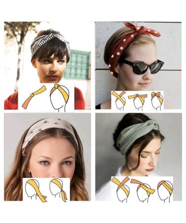 Fogawa Retro Bunny Ear Headbands - 8 Pack Cotton Polka Dot Hair Accessories for Women & Girls - Buy Online on GoSupps.com