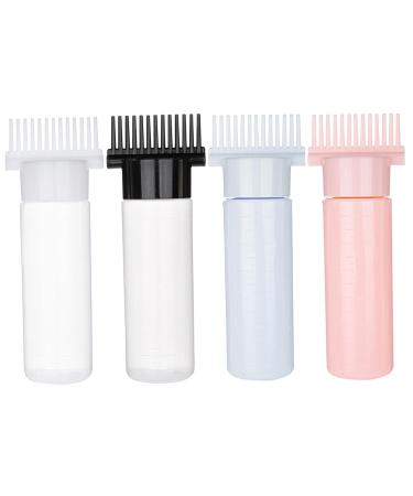 Hair Oil Applicator Bottle 180ml | Portable Root Comb with Clear Scale & 13 Outlets | Perfect for Hair Care & Styling - Black & Clear - Buy Online on GoSupps.com