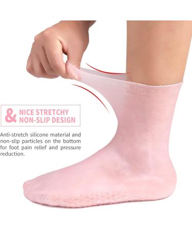 Buy Silicone Moisturizing Socks for Dry Cracked Feet - Long Size High Elastic Anti-Slip Gel Spa Foot Care by MoyRetty (1 Pair) - International Shipping Available - Buy Online on GoSupps.com