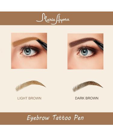 MARIA AYORA Light Brown Eyebrow Pencil 2 Pcs - Microblade Pen for Waterproof & Long-Lasting Eye Brow Makeup - Buy Online on GoSupps.com