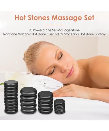 28-Piece Basalt Hot Stones Massage Set with Heater Kit for Professional Spa - Relaxing, Healing, Pain Relief - Buy Online on GoSupps.com