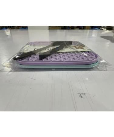 Coomazy Leak Mat for Dogs - 2-Pack Lick Mats with Silicone Spatula & Brush | Slow Feeder Dog Bath & Grooming - Blue & Purple - Buy Online on GoSupps.com