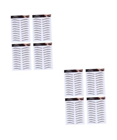 NOLITOY 8 Pcs Eyebrow Stickers Brown False Eyelashes Stick on Eyebrows Water Transfer Paper with Soy Ink 21x15cmx2pcs Brown 1x2pcs