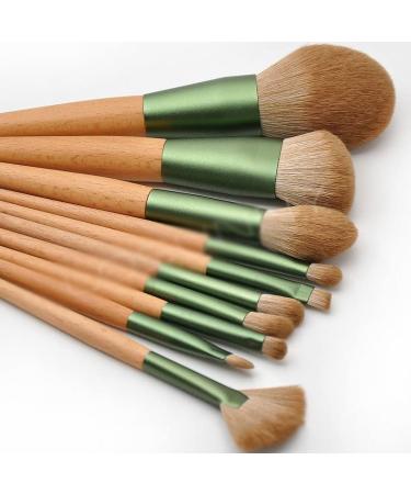 10 Wooden Handle Makeup Brush Set - Premium Powder Eye Shadow & Eyebrow Brushes for Flawless Makeup - International Shipping Available - Buy Online on GoSupps.com