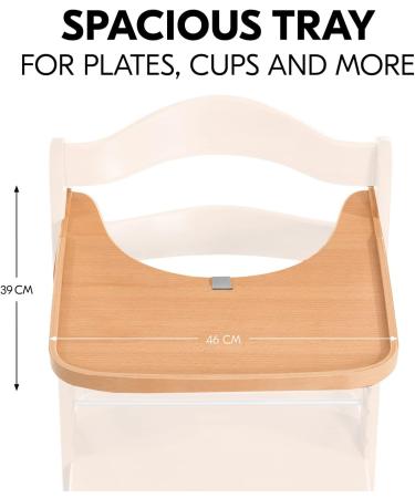 Hauck Alpha+ Wooden Tray Natural - FSC Sustainable Certified Beechwood Elevated Highchair Tray Easy to Clean - Buy Online on GoSupps.com