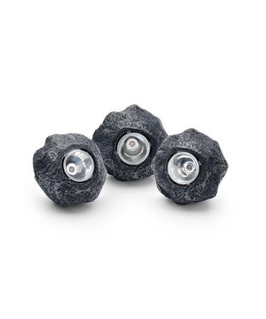 Pontec 87585 Pondostar Led Rocklight Set 3 - Black attractive rock light set in timeless slate optics / underwater lighting