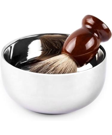 QSHAVE Stainless Steel Shaving Bowl- 4 Inch Diameter, Large Deep Size, Chrome Plated - Silver - Buy Online on GoSupps.com