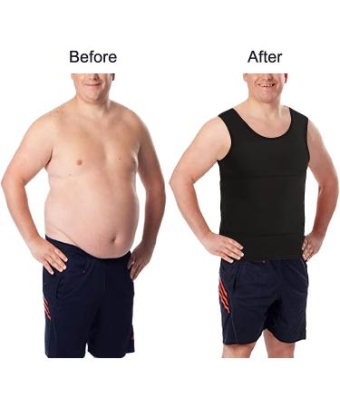Men's Gynecomastia Compression Shirt - Slimming Body Shaper Tank Top | Tummy Control Undershirt - Black | X-Large - Buy Online on GoSupps.com