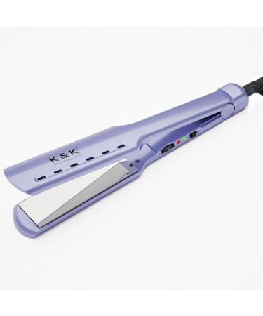 K&K 1.73 Hair Straightener for Thick Hair Extra Wide Flat Iron with Adjustable Temperature(290-450 ) Ceramic Coated Floating Panel 30s Fast Heating Dual Voltage for Thick Curly Hair 1.73 Inch