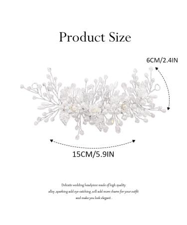 CASDRE Rhinestone Bride Wedding Headpiece Pearl Hair Accessories - Silver Bridal Headband for Women and Girls - Buy Online on GoSupps.com