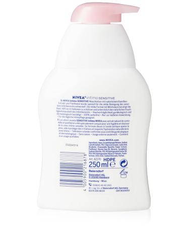 NIVEA Intimo Waschlotion Sensitive - 250ml Intimate Wash Gel with Lactic Acid Chamomile & Panthenol | Pack of 4 for Sensitive Skin - Buy Online on GoSupps.com
