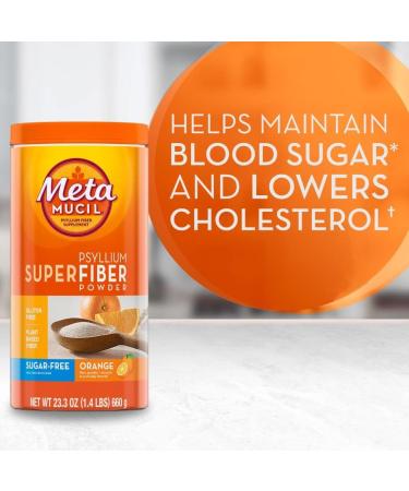 Metamucil Sugar-Free Super Fiber Powder Orange 10 oz - Boost Digestive Health - Buy Online on GoSupps.com