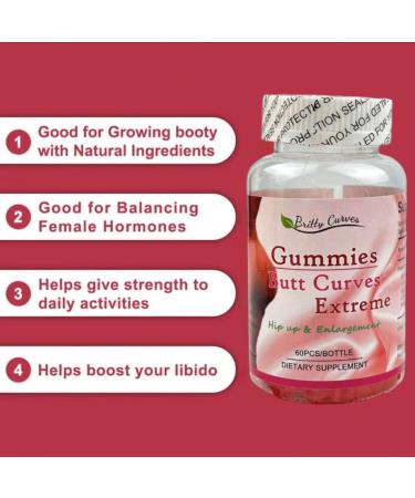 Butt Curves Extreme Gummies | Hip & Buttock Enlargement Supplement | 60 Count - Buy Online on GoSupps.com