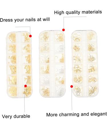 Ipetboom 3 Boxes Alloy Nail Accessories Nail Gem Nail Art Decals Nails Stickers Manicure Sequin Crystals Nail Diamonds Nail Tip Jewels Flake Punk Stickers Nail Decal Decor 3d Flash - Buy Online on GoSupps.com