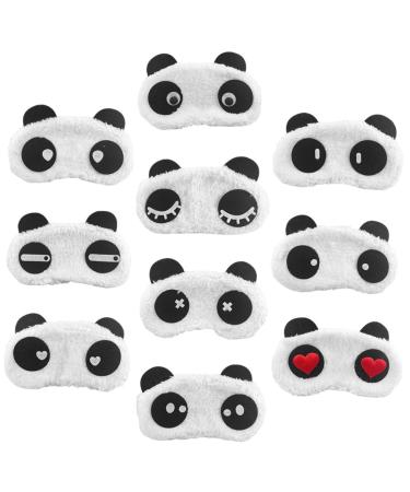 10 pi ces Masques de Sommeil Gar on Fille Masque Yeux Panda Peluche Doux pour Dormir Voyage Gar on Fille