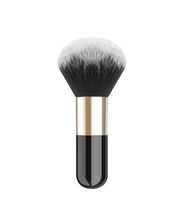 Luxspire Powder Makeup Brush, Flat Kabuki Brush, Single Large Makeup Brush Soft Face Mineral Powder Foundation Brush Blush Brush for Blending Makeup, Black & Gold