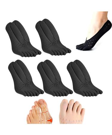 Projoint Antibunions Health Sock Strongjoints Bunion Relief Socks Urigone Socks for Gout Orthopedic Toe Compression Socks (5PCS Black)