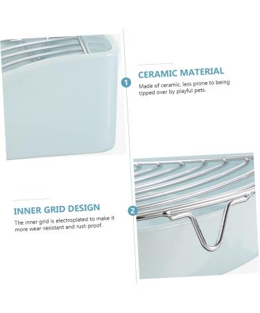 HANABASS Small Pet Ceramic Toilet Rabbit Litter Tray Chinchilla Potty Tray Rabbit Toilet Cat Toilet Ceramics 24x18.5cm Sky-blue - Buy Online on GoSupps.com
