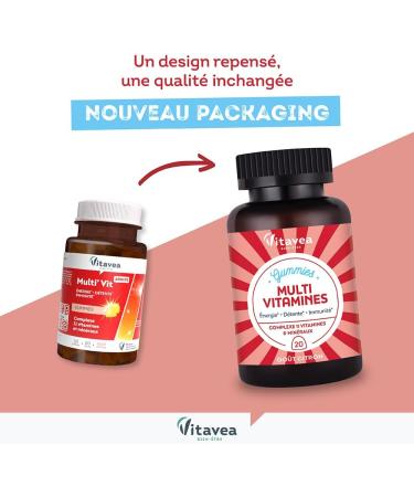 VITAVEA WELL-BEING - Adult Multivitamin Gummies - 11 Vitamins and Minerals - Fatigue Energy Immunity - Vitamin C Vitamin D Vitamin B12 Zinc - Lemon Flavor - 20 gummies - 20 days - Buy Online on GoSupps.com