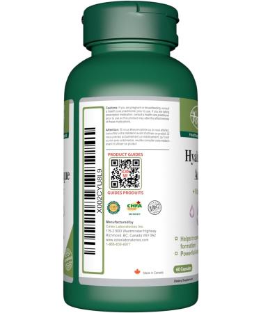 Hyaluronic Acid 75mg with Vitamin C 60 Capsules Supplement for Skin and Joints Alternative to Serum | High Molecular Weight | Powder Pills | 1 Bottle 60 count (Pack of 1) - Buy Online on GoSupps.com