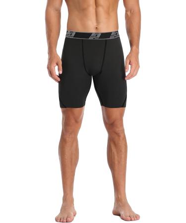HOPLYNN Men's Compression Shorts - Quick-Drying 3/4 Running & Cycling Pants - Pack of 3 Black - Ideal for Football & Fitness - Buy Online on GoSupps.com
