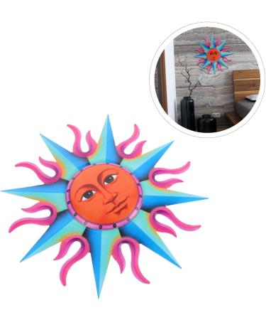 Zerodeko Iron Pendant Ornament Iron Art Craft Pendant Iron Craft Sun Wall Pendant Hanging Decoration Colorful 29x29cm Purple - Buy Online on GoSupps.com