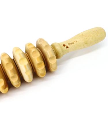 Massage Roller for Full Body Relaxation - Ideal for Back Arms Legs Neck & Feet - Wooden Handle Fascia Roller for Sports & Yoga - Buy Online on GoSupps.com