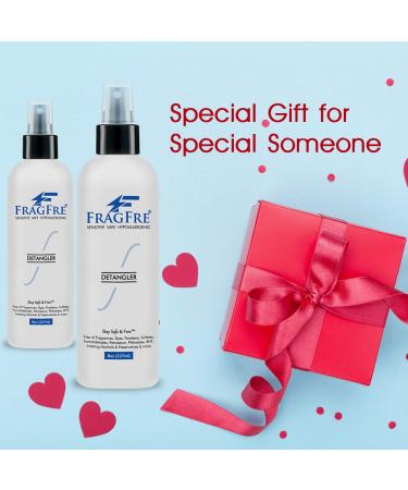 FRAGFRE Detangler 8 oz (2-Pack) - Fragrance-Free & Hypoallergenic Hair Detangler Set - Parabens Free - Leave-in Conditioner for Sensitive Skin - Vegan & Gluten-Free - Styling Heat Protectant - Buy Online on GoSupps.com