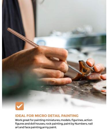 Nicpro Detail Paint Brushes 5 PCS Extra Fine Tip 000 - Professional Miniature Painting Set for Watercolor, Oil, Acrylic - Rose Gold - Buy Online on GoSupps.com