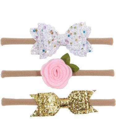 Nishine Baby Girls Nylon Glitter Hair Accessories Set - 6-Piece Toddler Hair Straps for Newborns | Perfect Gift for Parties & Showers - Buy Online on GoSupps.com