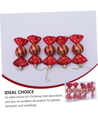 ifundom 5pcs Christmas Ornaments Xmas Ornament Filler Household Red 11X4CM - Buy Online on GoSupps.com