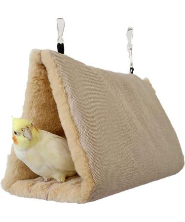 Keeronde Bird Nest Hanging Hammock Swing Toy for Pet Birds - Parrot, Budgie, Cockatiel - Cage Perch, Beige - Buy Online on GoSupps.com