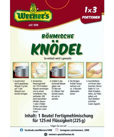 Buy Werner's Bohemian Dumplings 3 Portions 8 Packs Preservative-Free & Colorant-Free - International Shipping - Buy Online on GoSupps.com