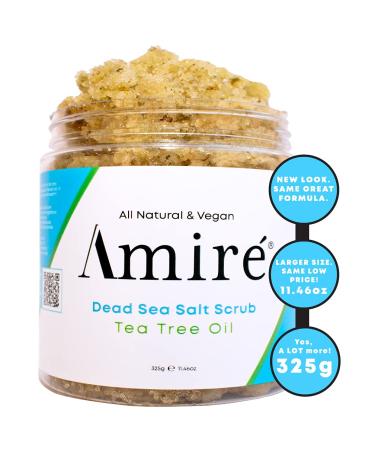Amire Tea Tree Oil Exfoliating Body & Foot Scrub - Dead Sea Salt Acne & Dandruff Relief Moisturizing Argan Oil & Shea Butter - International Shipping - Buy Online on GoSupps.com