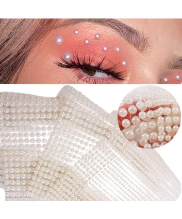 White Pearl 3D Self Adhesive Nail Rhinestones Temporary Tattoo Gems - 4 Sheets - Buy Online on GoSupps.com