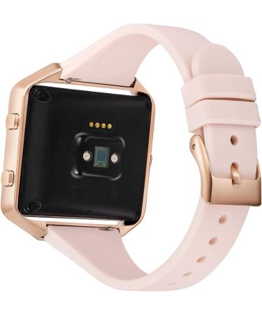 Amcute Slim Silicone Replacement Wristband for Blaze Band with Metal Frame - Pink Sand/Rose Gold - Buy Online on GoSupps.com