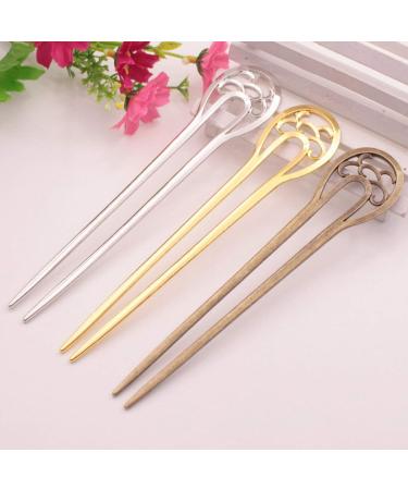 Bleiou 6 Pcs U Shape Hair Fork Alloy Hair Stick Metal Hair Pins - Stylish Hair Accessory Set - Buy Online on GoSupps.com