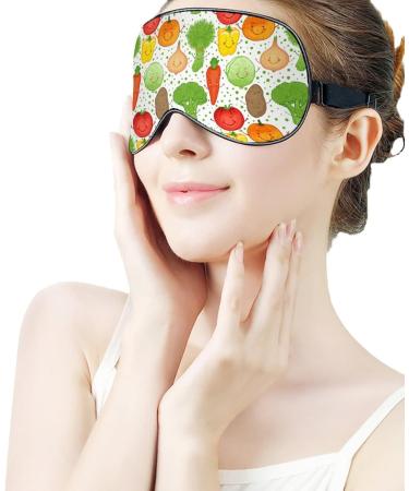 Cute Funny Vegetables Sleep Mask for Women | Adjustable Eye Shade with Elastic Strap for Comfortable Sleeping - Buy Online on GoSupps.com